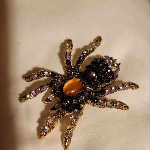 Rhinestone Tarantula Spider Brooch